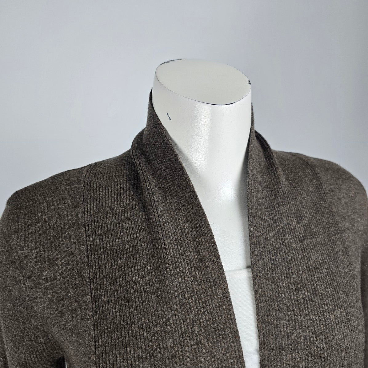 Kersh Brown Cotton Long Line Cardigan Size S