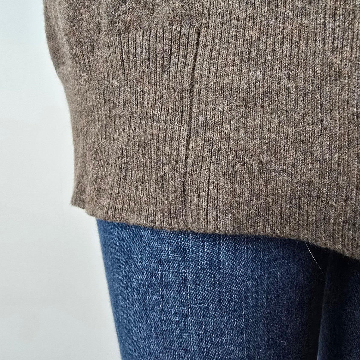 Kersh Brown Cotton Long Line Cardigan Size S