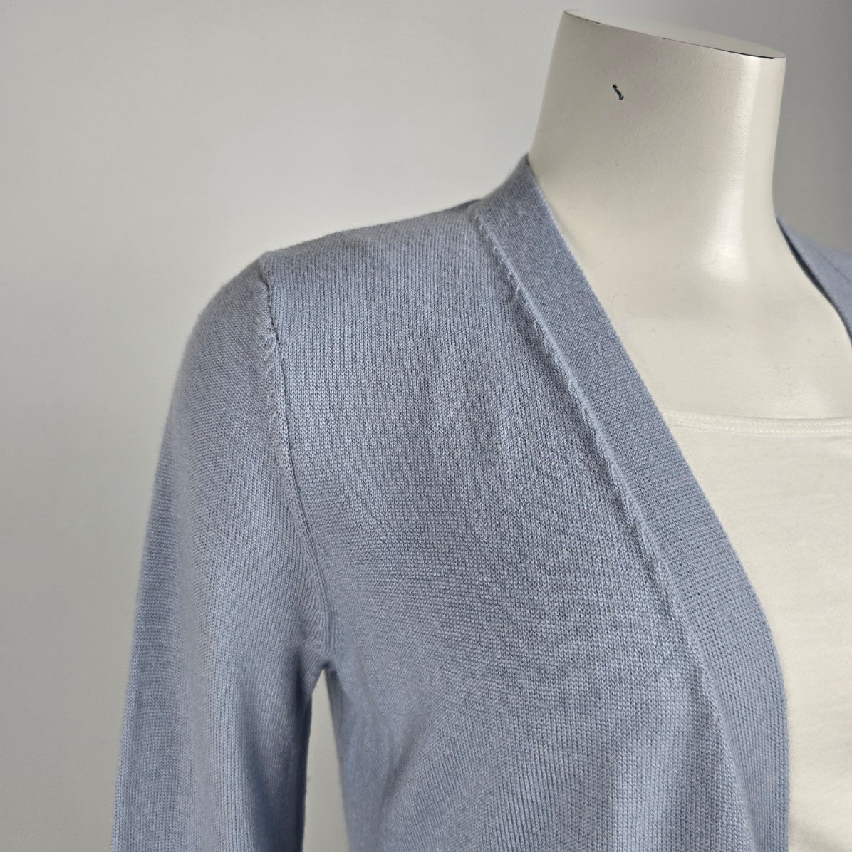 Max Studio Light Blue Merino Wool Knit Cardigan Size S