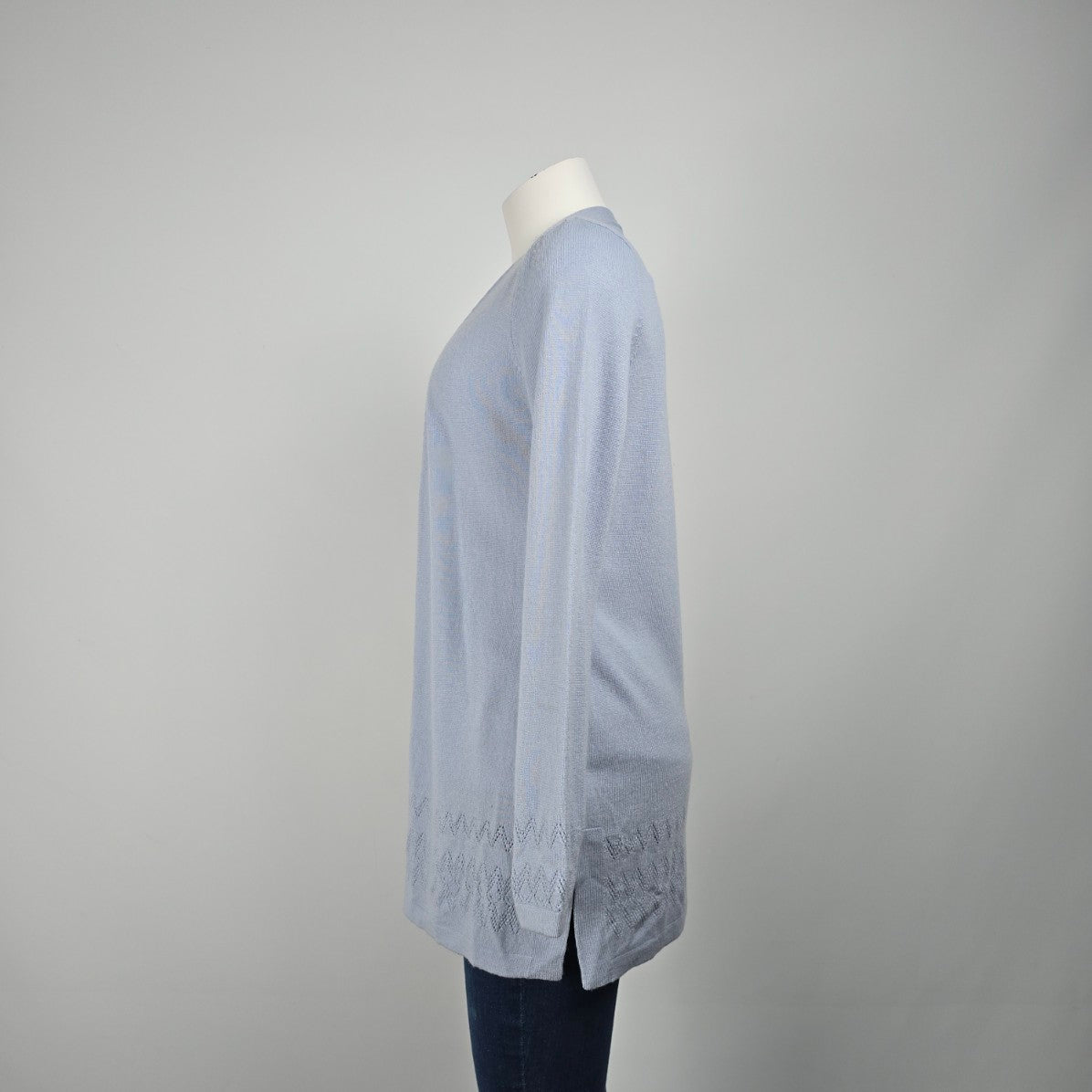 Max Studio Light Blue Merino Wool Knit Cardigan Size S