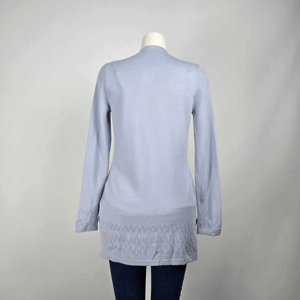 Max Studio Light Blue Merino Wool Knit Cardigan Size S