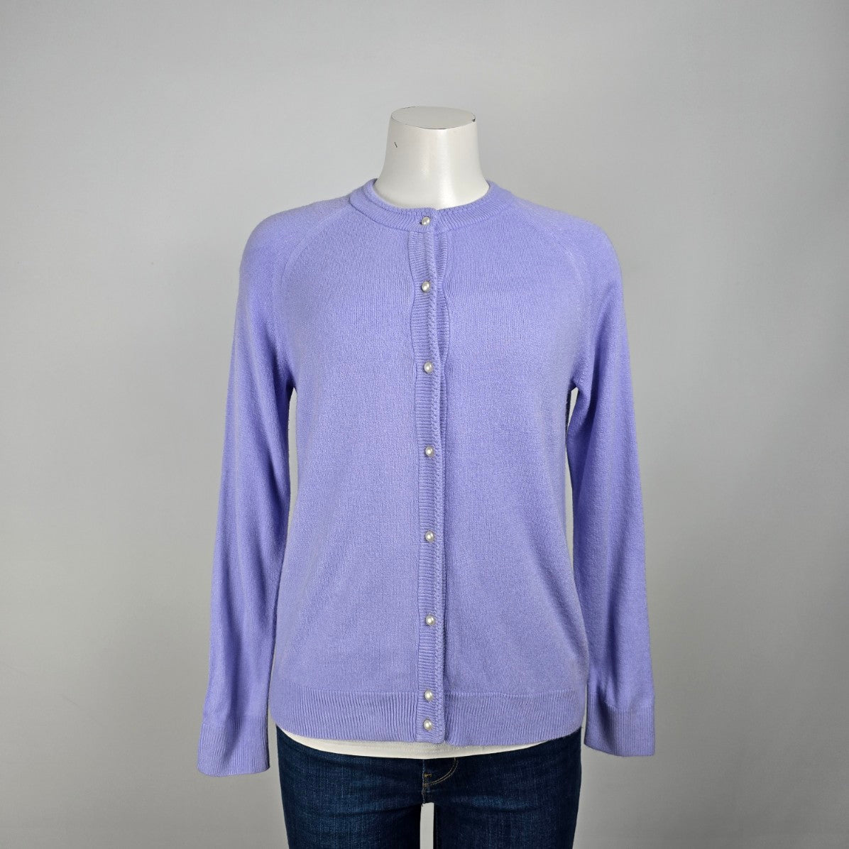 Blue Knit Super Soft Button Up Cardigan Size L