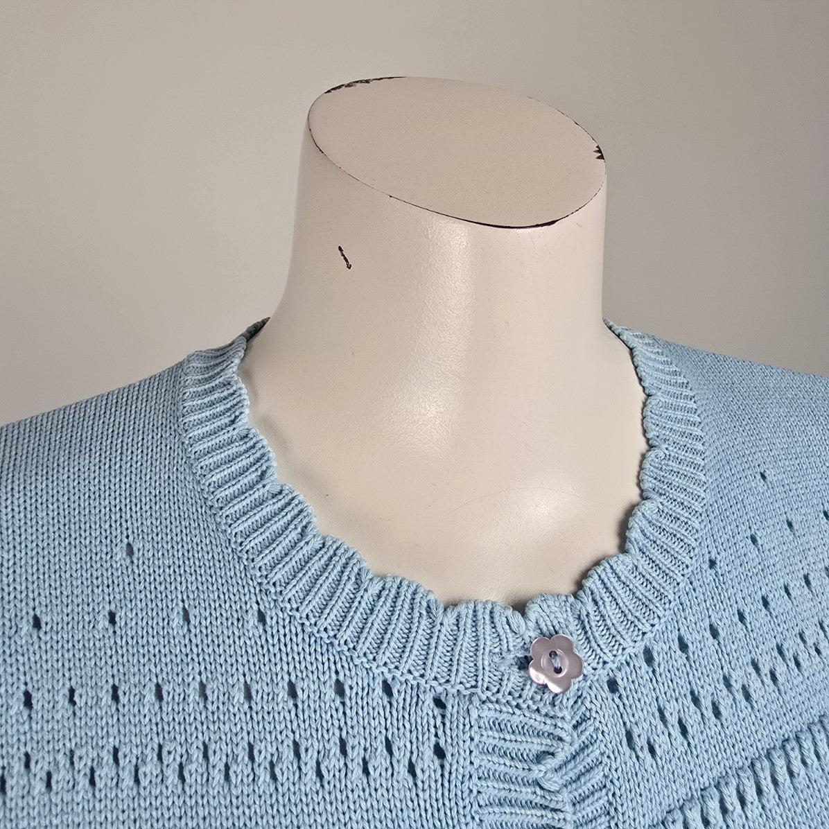Blue Knit Button Up Cardigan Size M