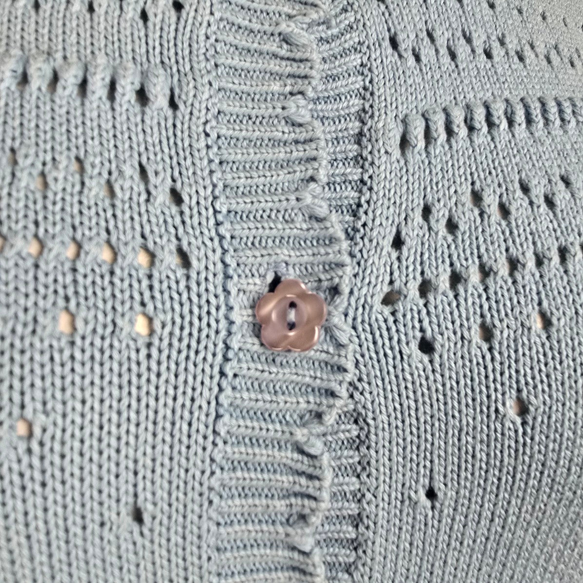 Blue Knit Button Up Cardigan Size M