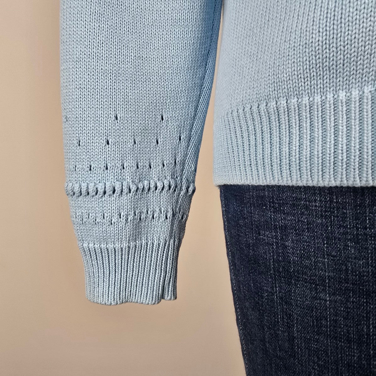 Blue Knit Button Up Cardigan Size M