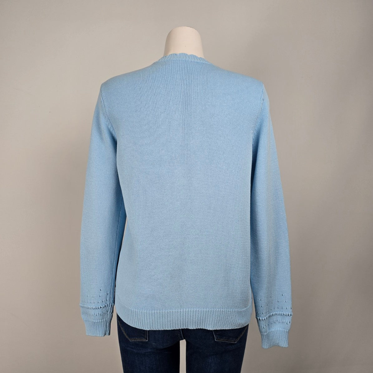 Blue Knit Button Up Cardigan Size M