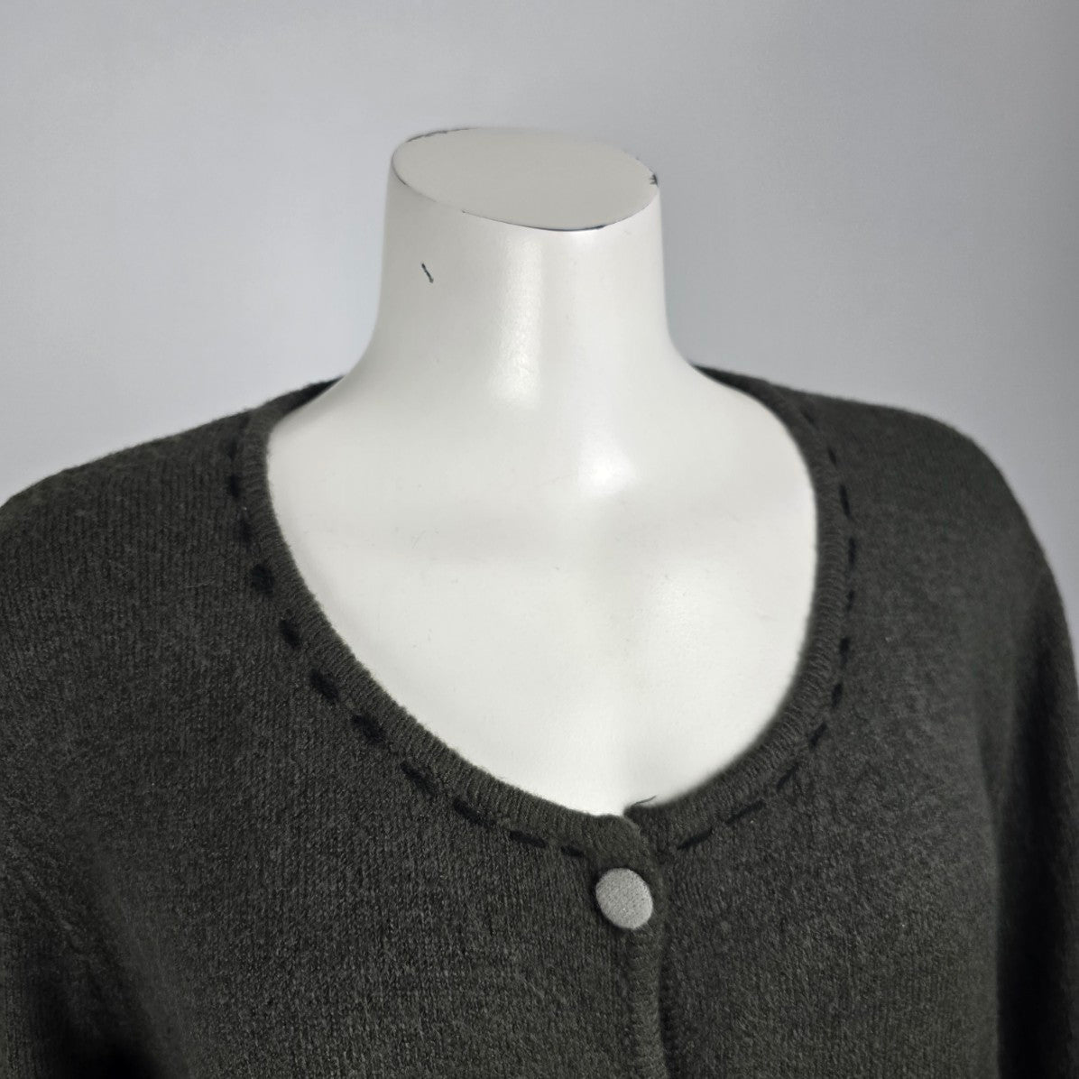 Variations Grey Knit Button Up Cardigan Size XL