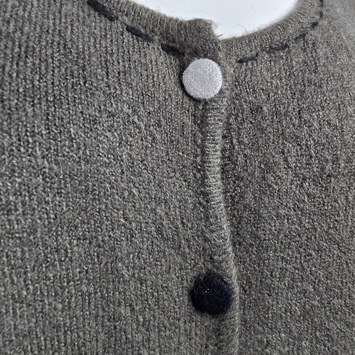 Variations Grey Knit Button Up Cardigan Size XL