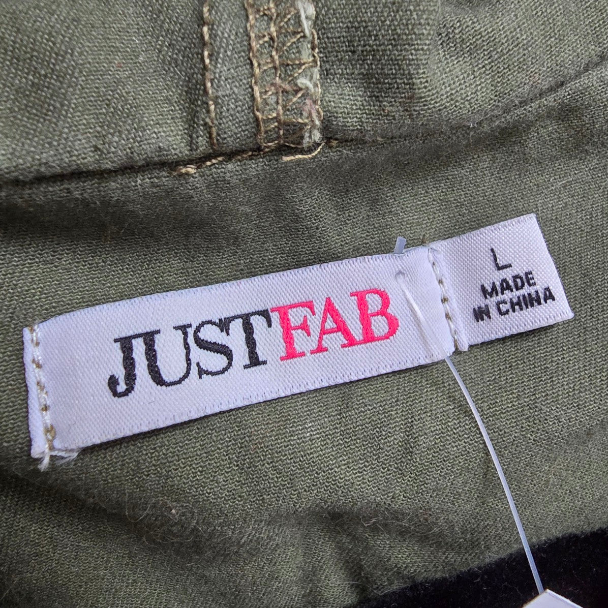 Just Fab Green Cotton Zip Up Light Jacket Size L