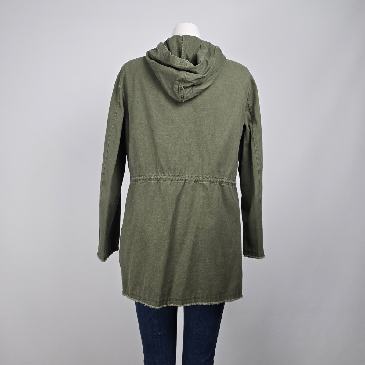 Just Fab Green Cotton Zip Up Light Jacket Size L