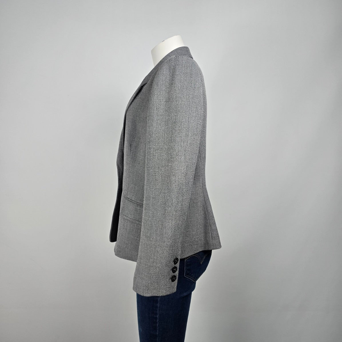 Anne Klein Grey Button Up Blazer Size 14P