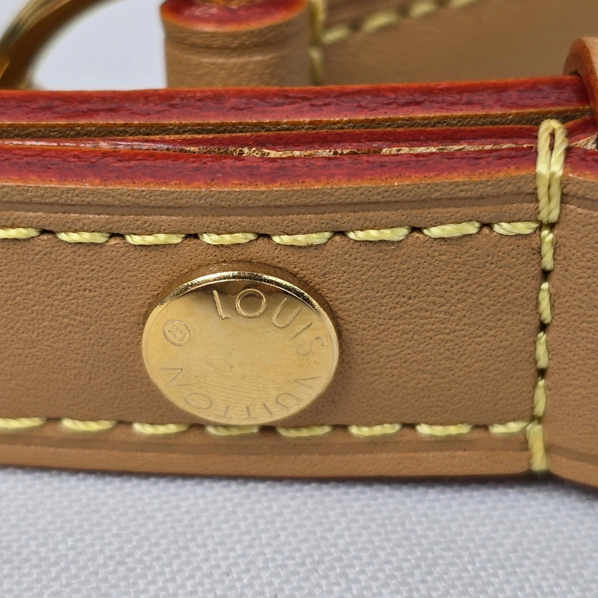 Louis Vuitton Alma Vachetta Leather Monogram Top Handle Satchel Purse