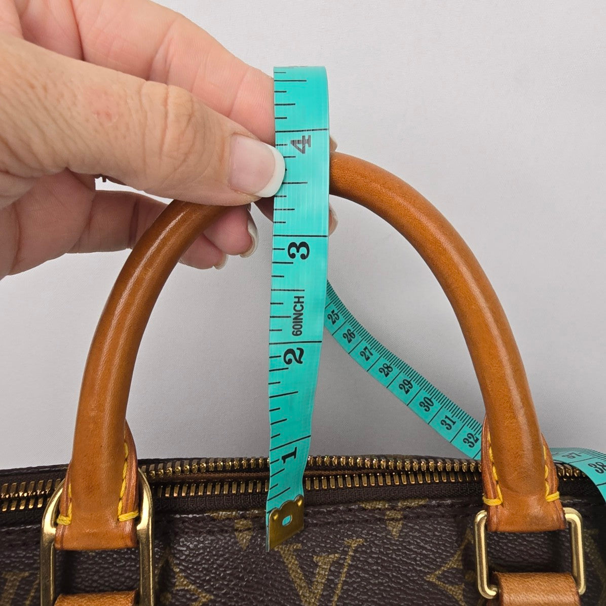 Louis Vuitton Alma Vachetta Leather Monogram Top Handle Satchel Purse