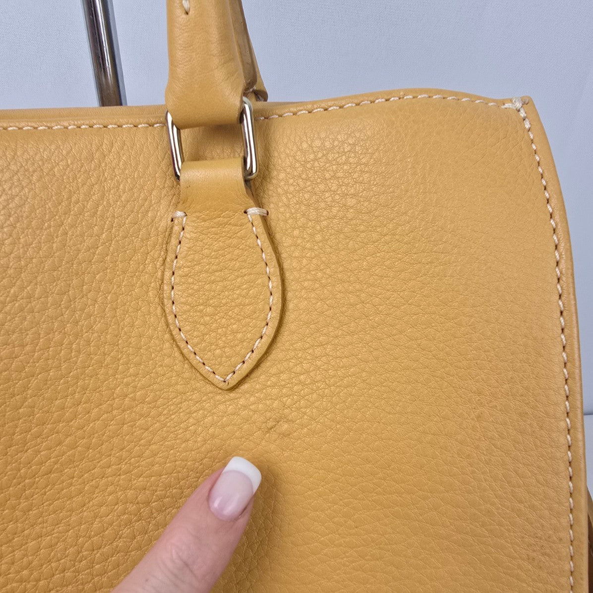 Dooney & Bourke Yellow Pebbled Leather Satchel Purse