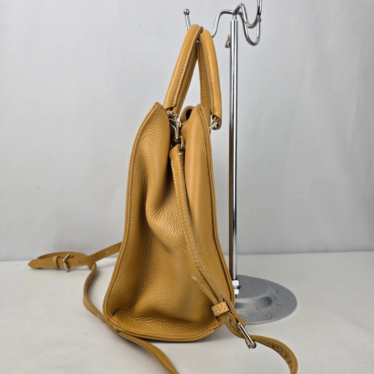 Dooney & Bourke Yellow Pebbled Leather Satchel Purse