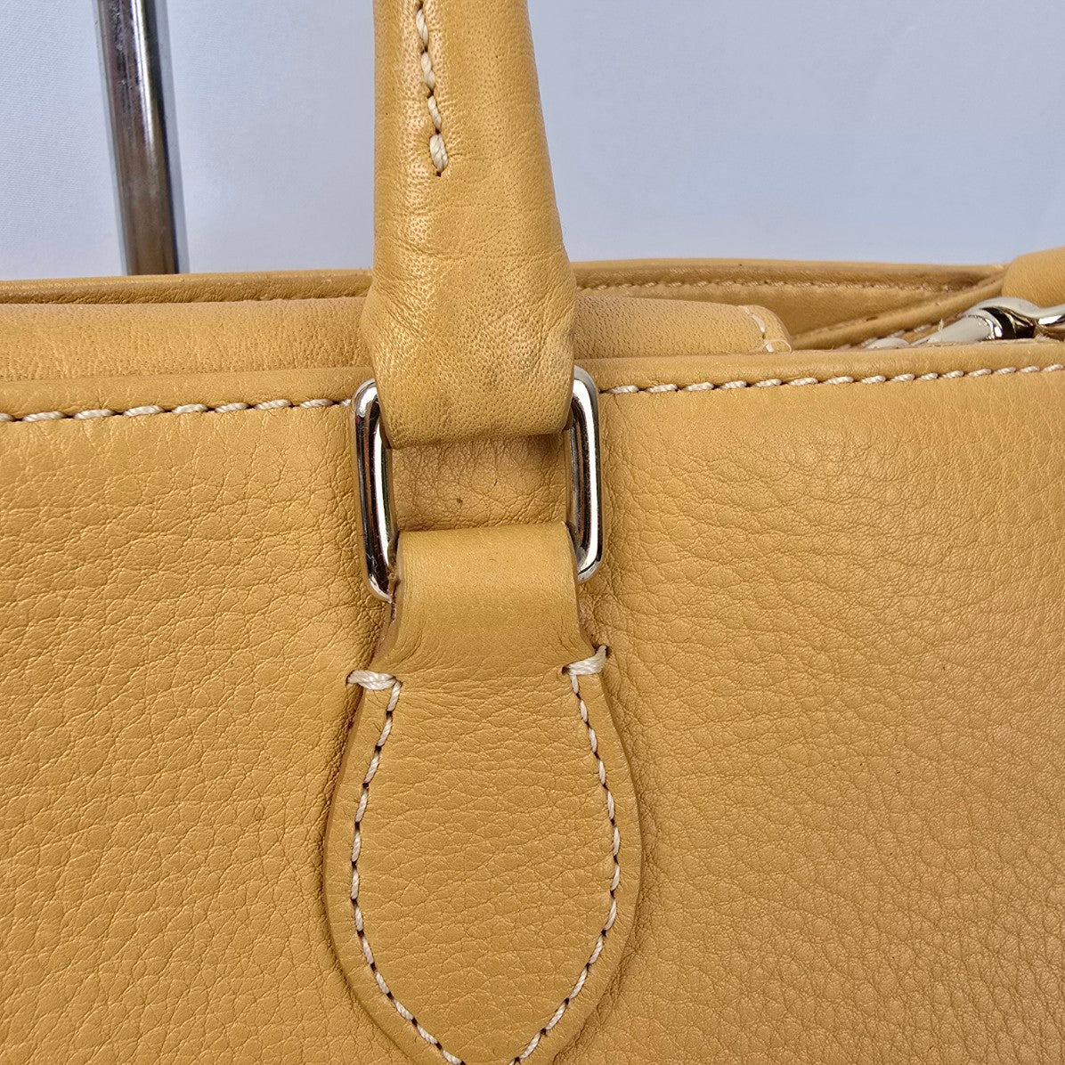 Dooney & Bourke Yellow Pebbled Leather Satchel Purse