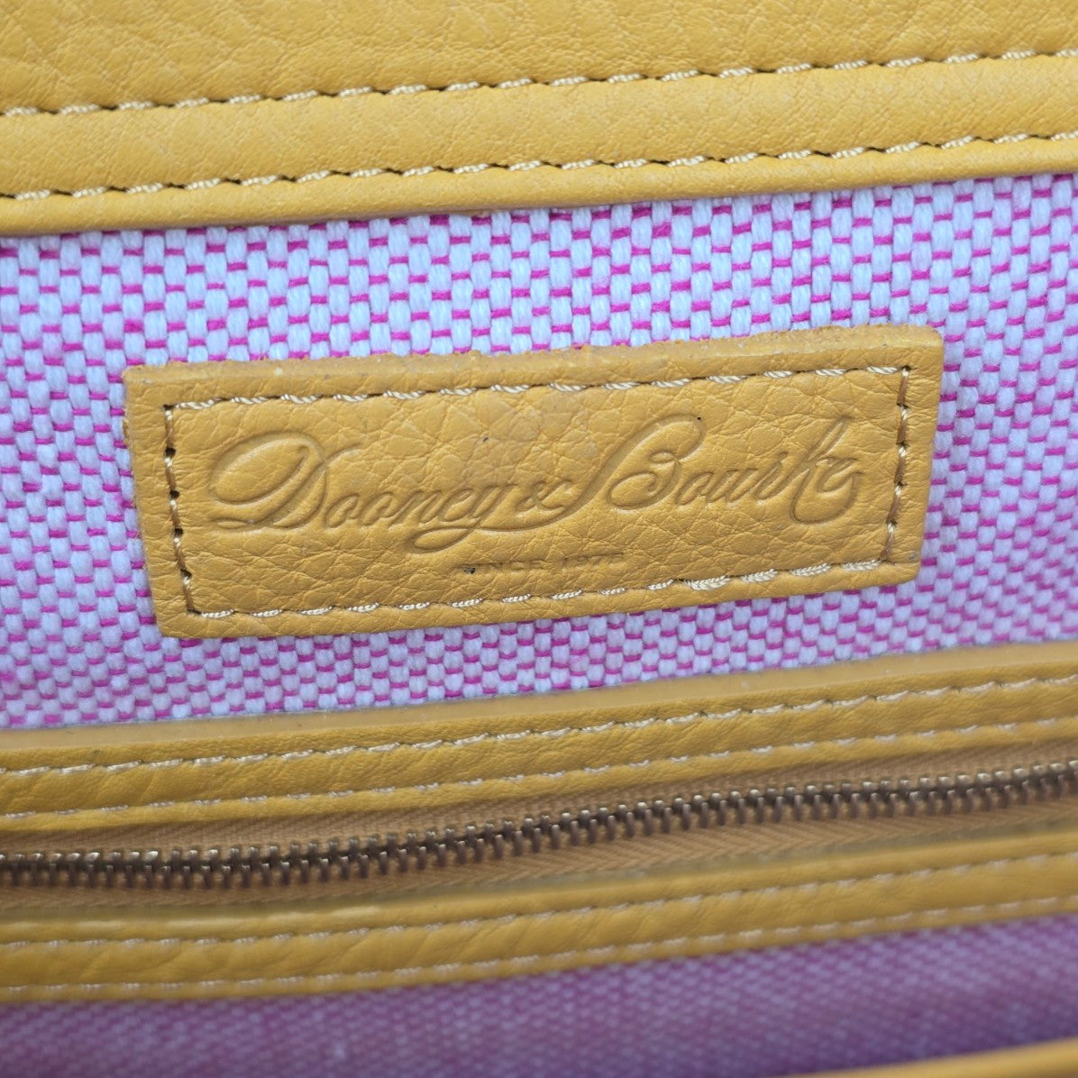 Dooney & Bourke Yellow Pebbled Leather Satchel Purse