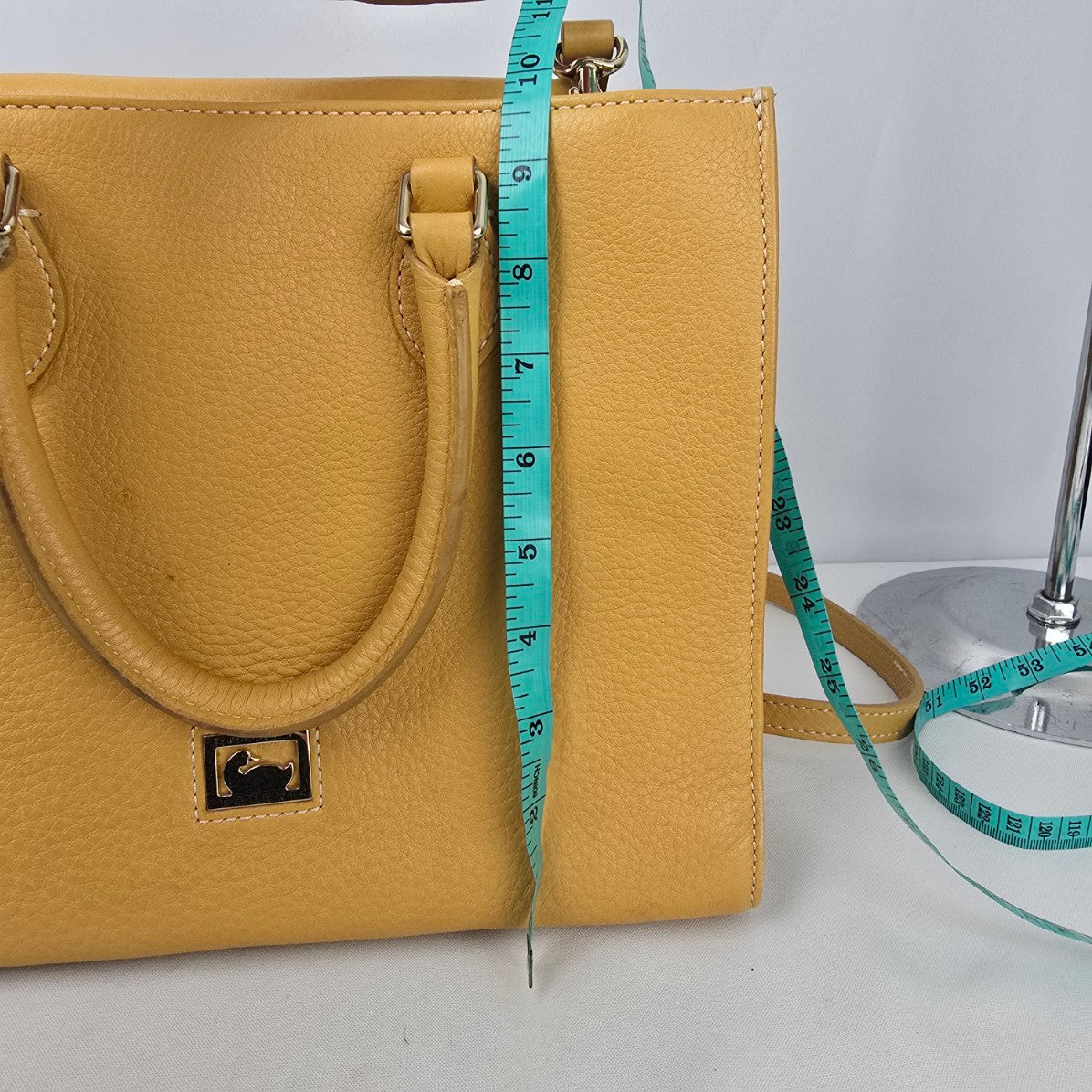 Dooney & Bourke Yellow Pebbled Leather Satchel Purse