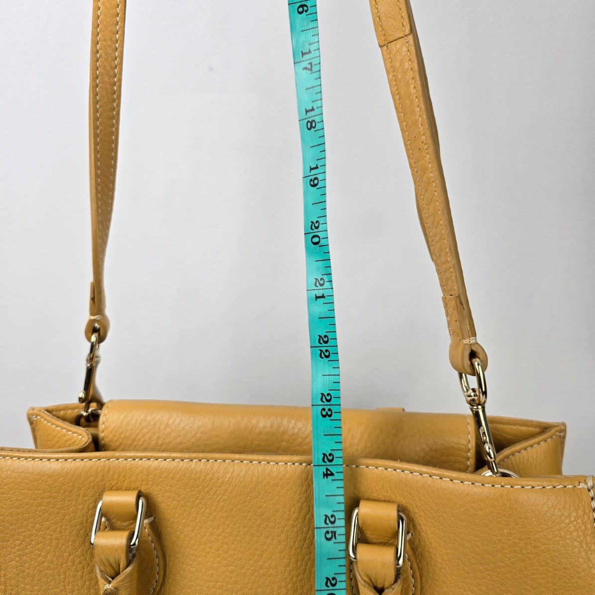 Dooney & Bourke Yellow Pebbled Leather Satchel Purse