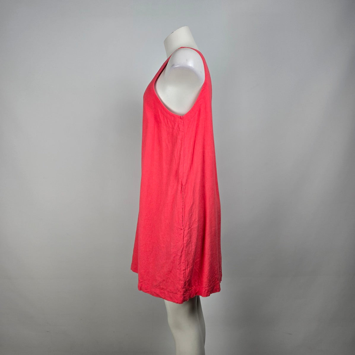 A New Day Pink Linen Mini Dress Size Size L