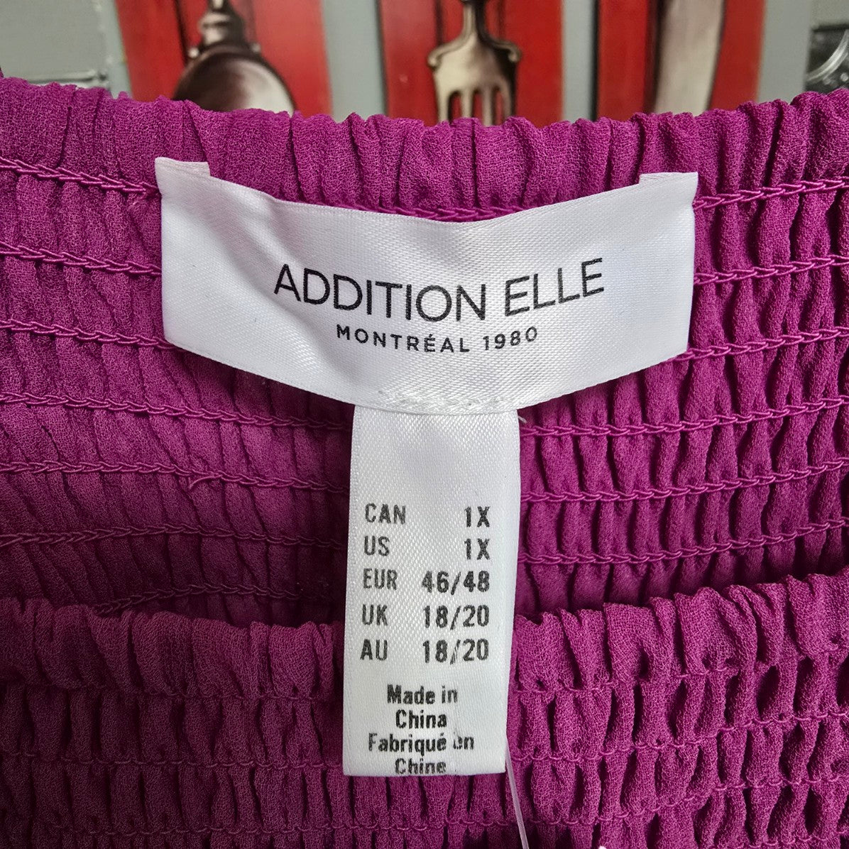 Addition Elle Purple Smoked Midi Dress Size 1XL