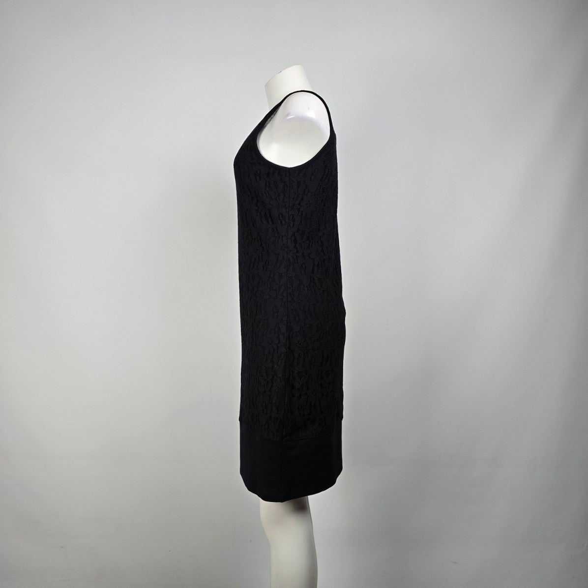 Yest Black Sleeveless Lace Detail Sheath Dress Size 6