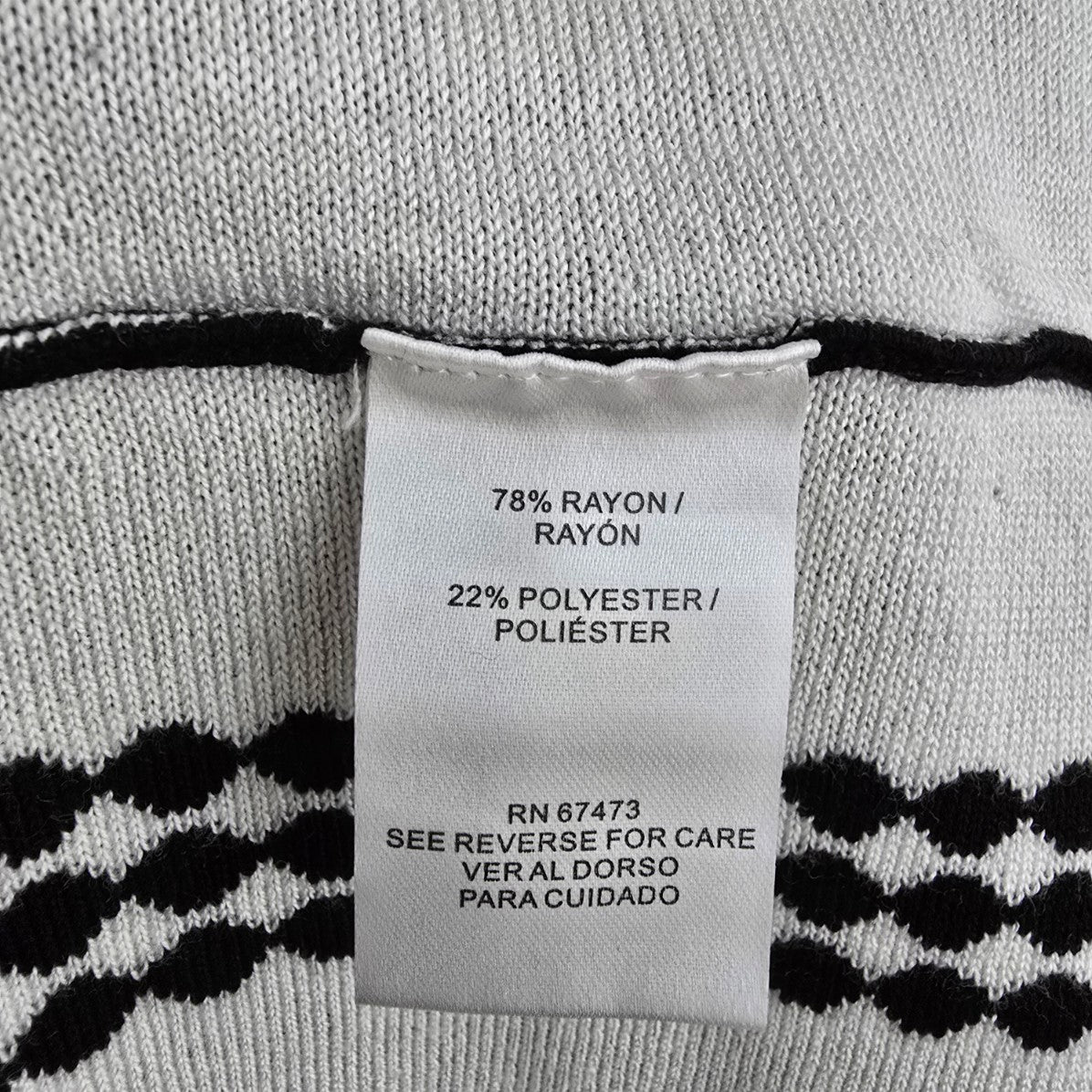 Danny and Nicole Black & White Knit Fit & Flare Dress Size 2X