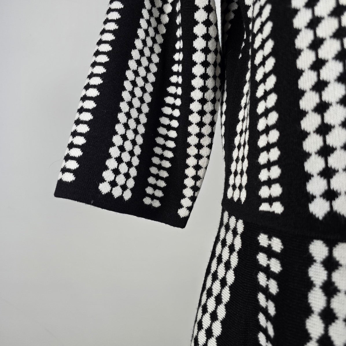 Danny and Nicole Black & White Knit Fit & Flare Dress Size 2X