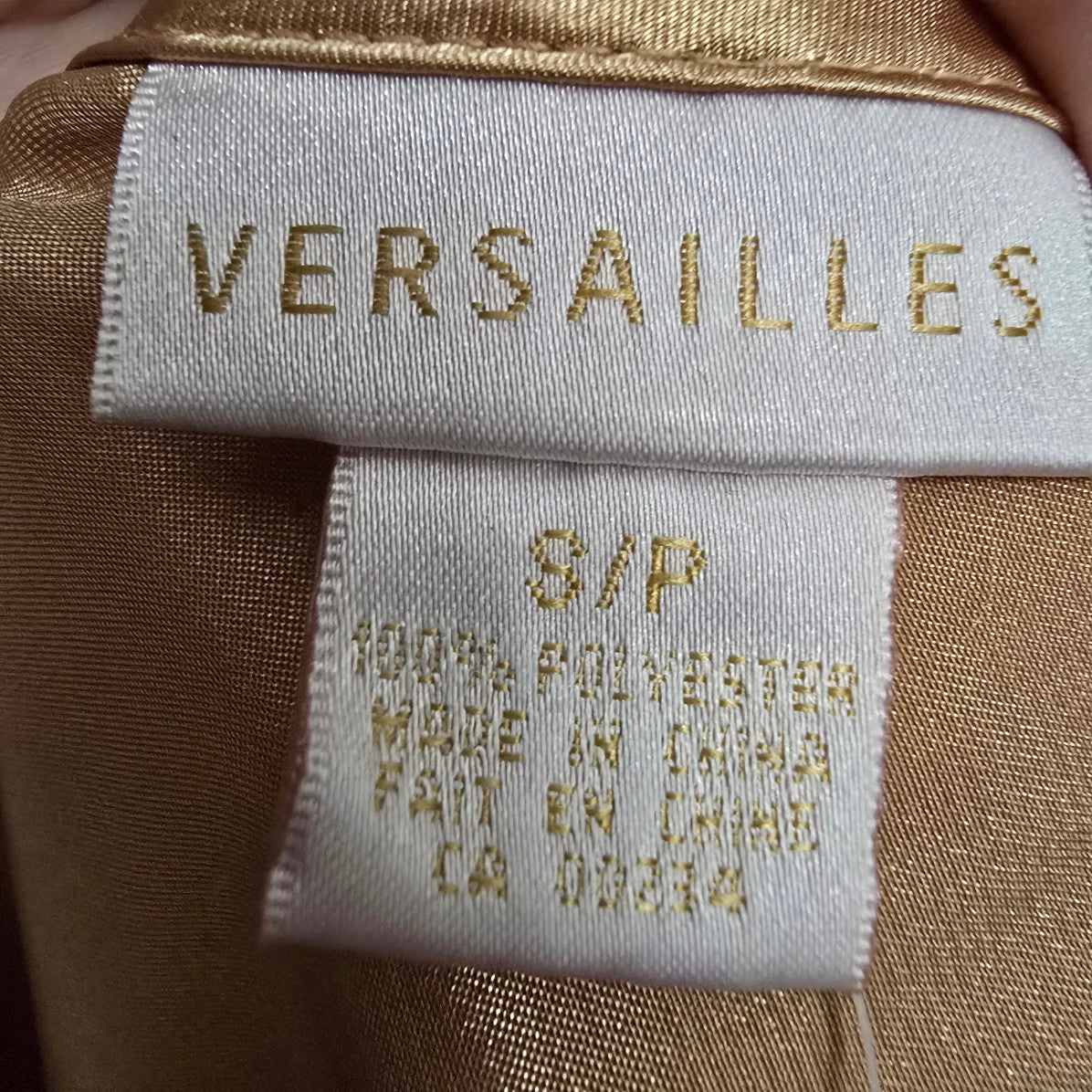 Vintage Versailles Champagne Silky Mini Slip Dress Size S