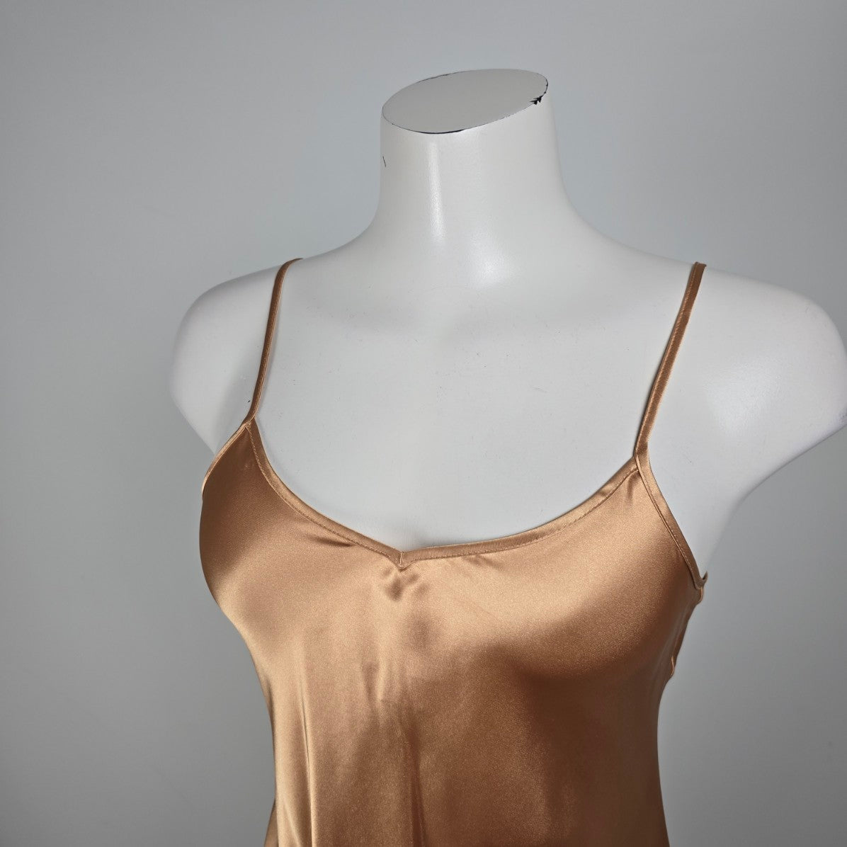 Vintage Versailles Champagne Silky Mini Slip Dress Size S
