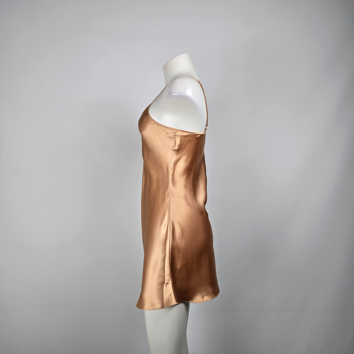 Vintage Versailles Champagne Silky Mini Slip Dress Size S