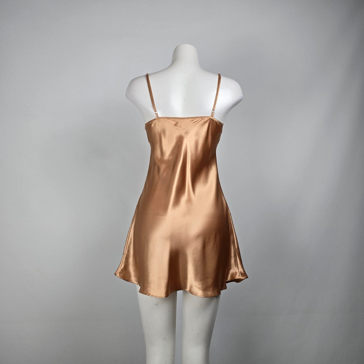 Vintage Versailles Champagne Silky Mini Slip Dress Size S