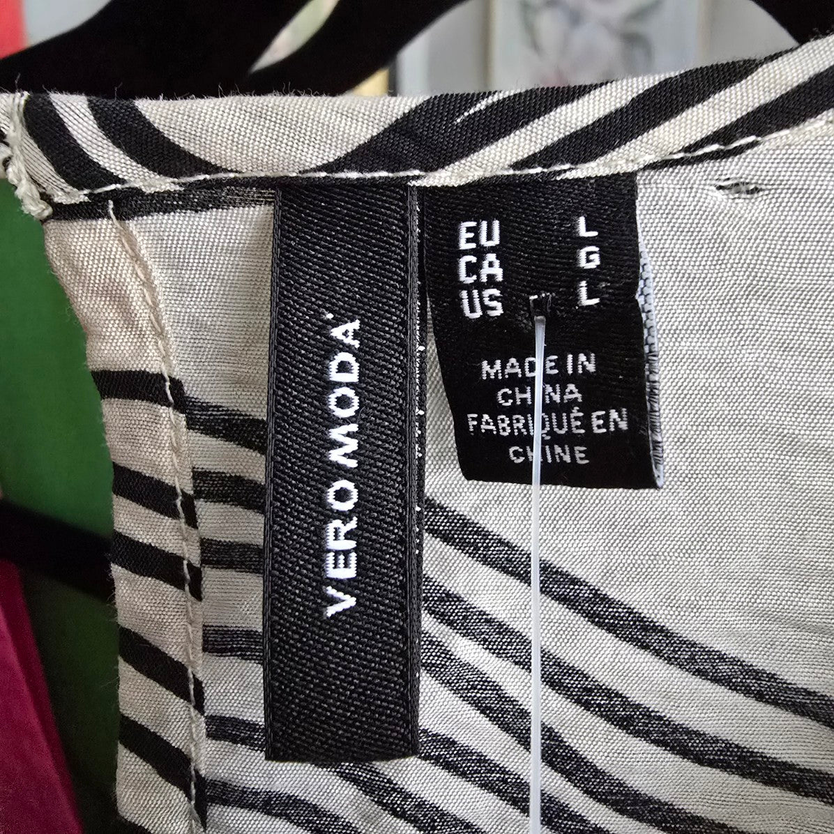 Vero Moda Black & Cream Swirl Print Midi Dress Size L