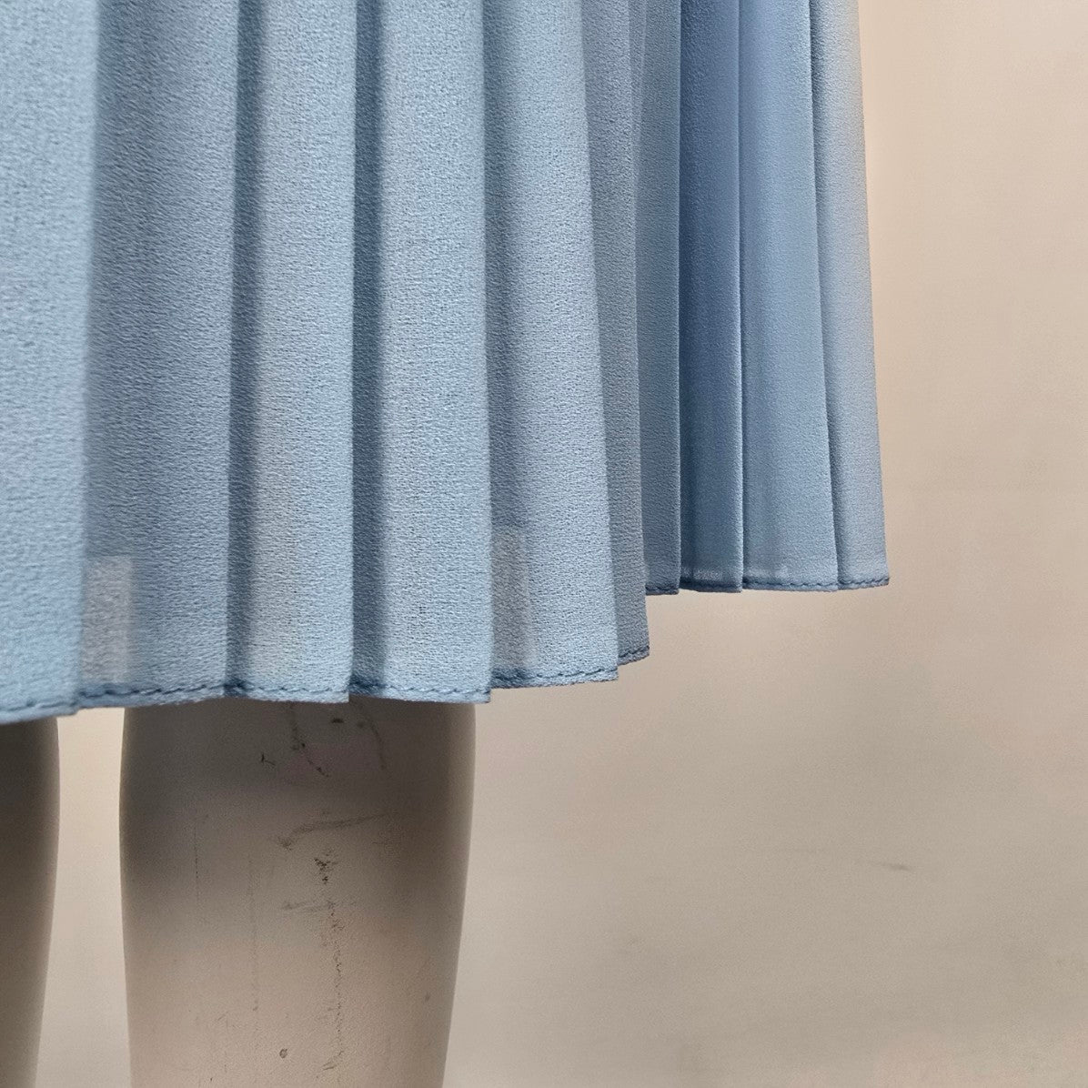 Vintage Blue Sheer Overlay Scalloped Midi Dress Size M