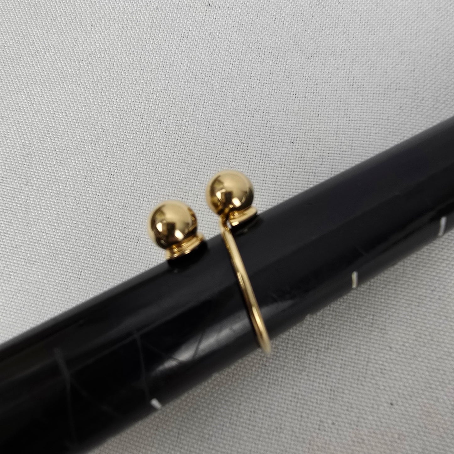 Vintage Gold Tone Double Ball Adjustable Ring