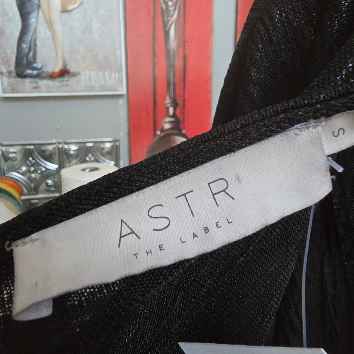 ASTR The Label Black V Neck Midi Dress Size S