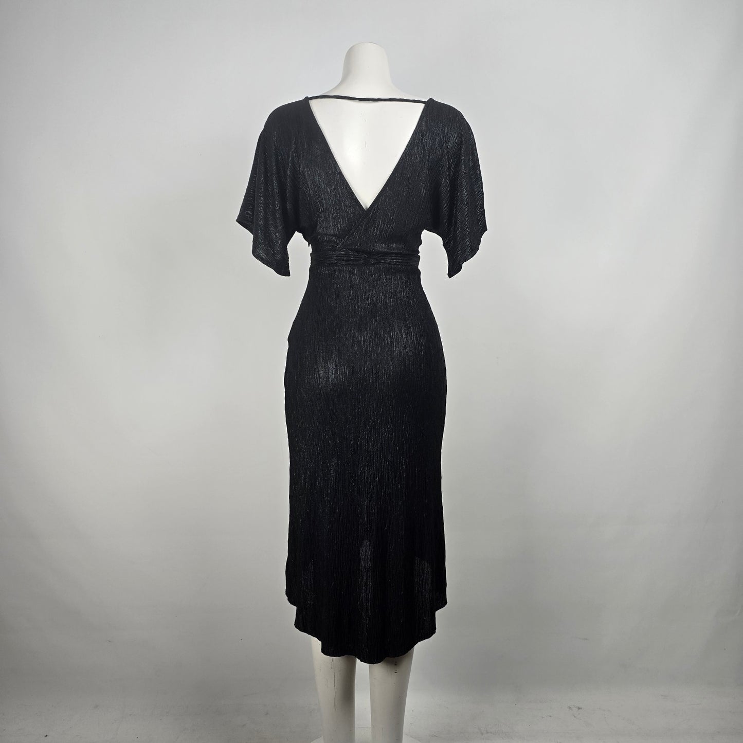 ASTR The Label Black V Neck Midi Dress Size S