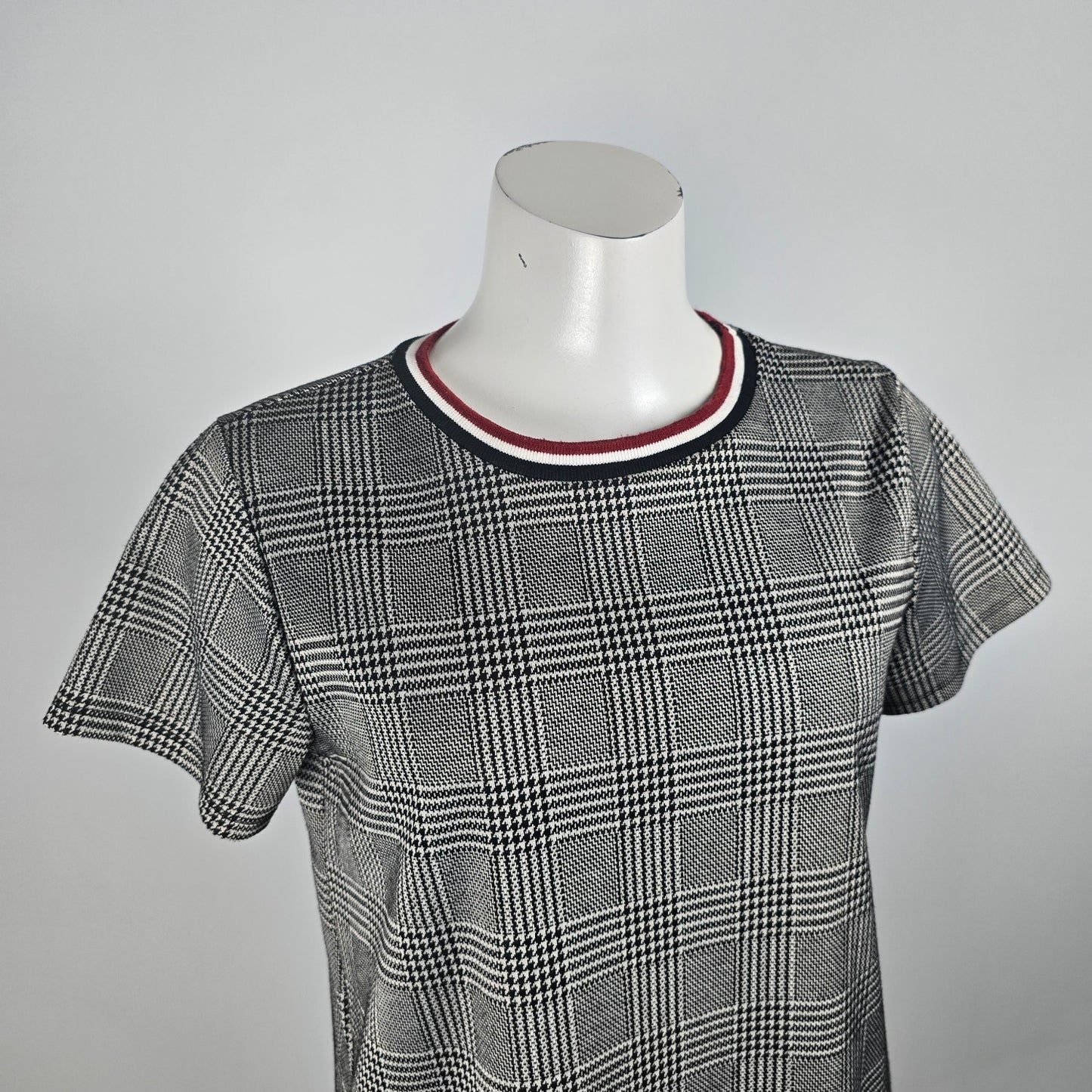 Lush Grey Check Print Shirt Dress Size S