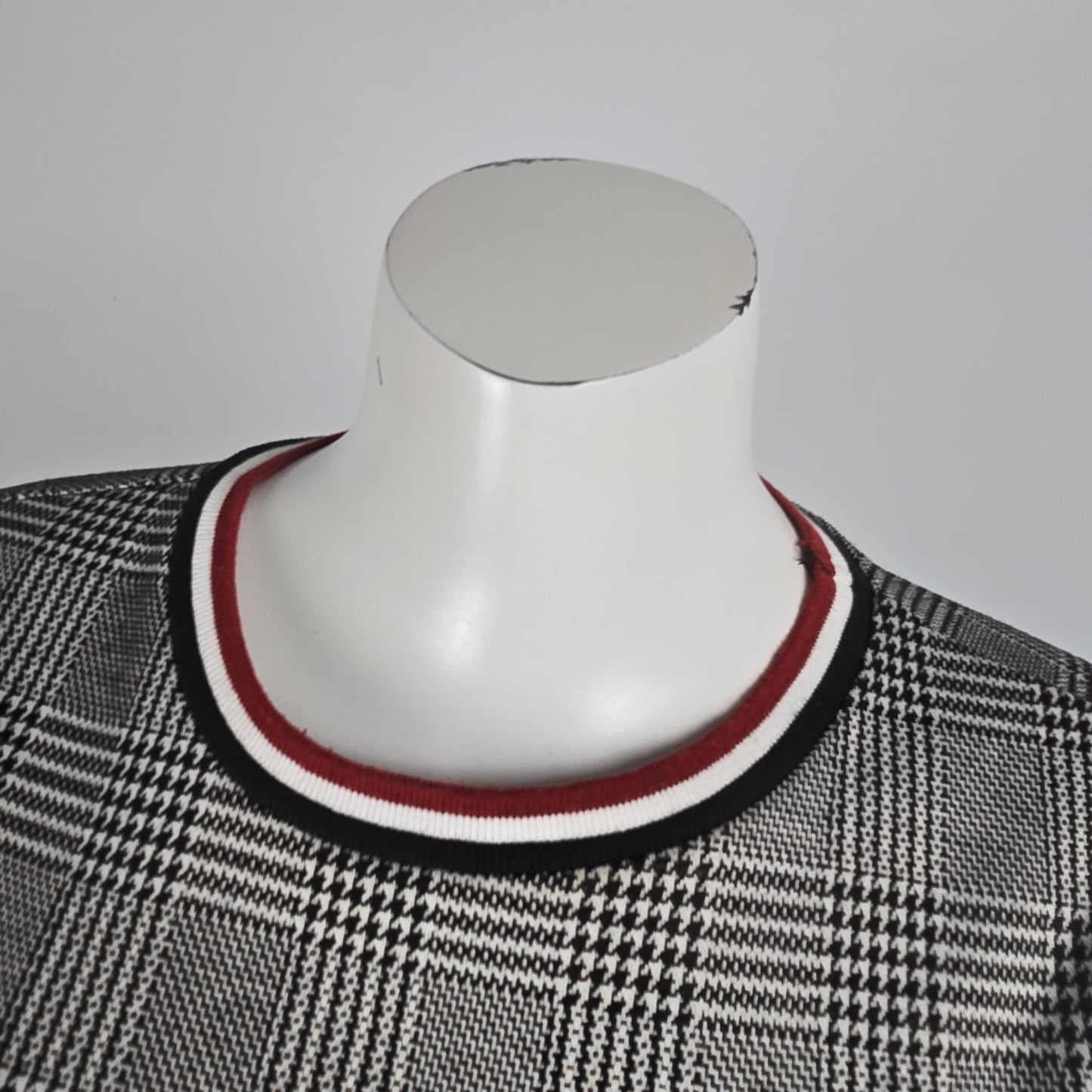 Lush Grey Check Print Shirt Dress Size S