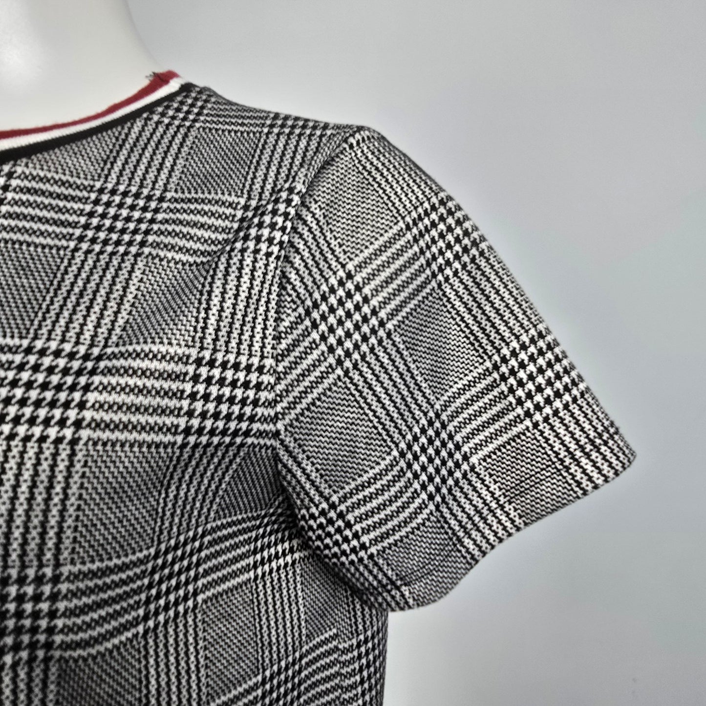 Lush Grey Check Print Shirt Dress Size S