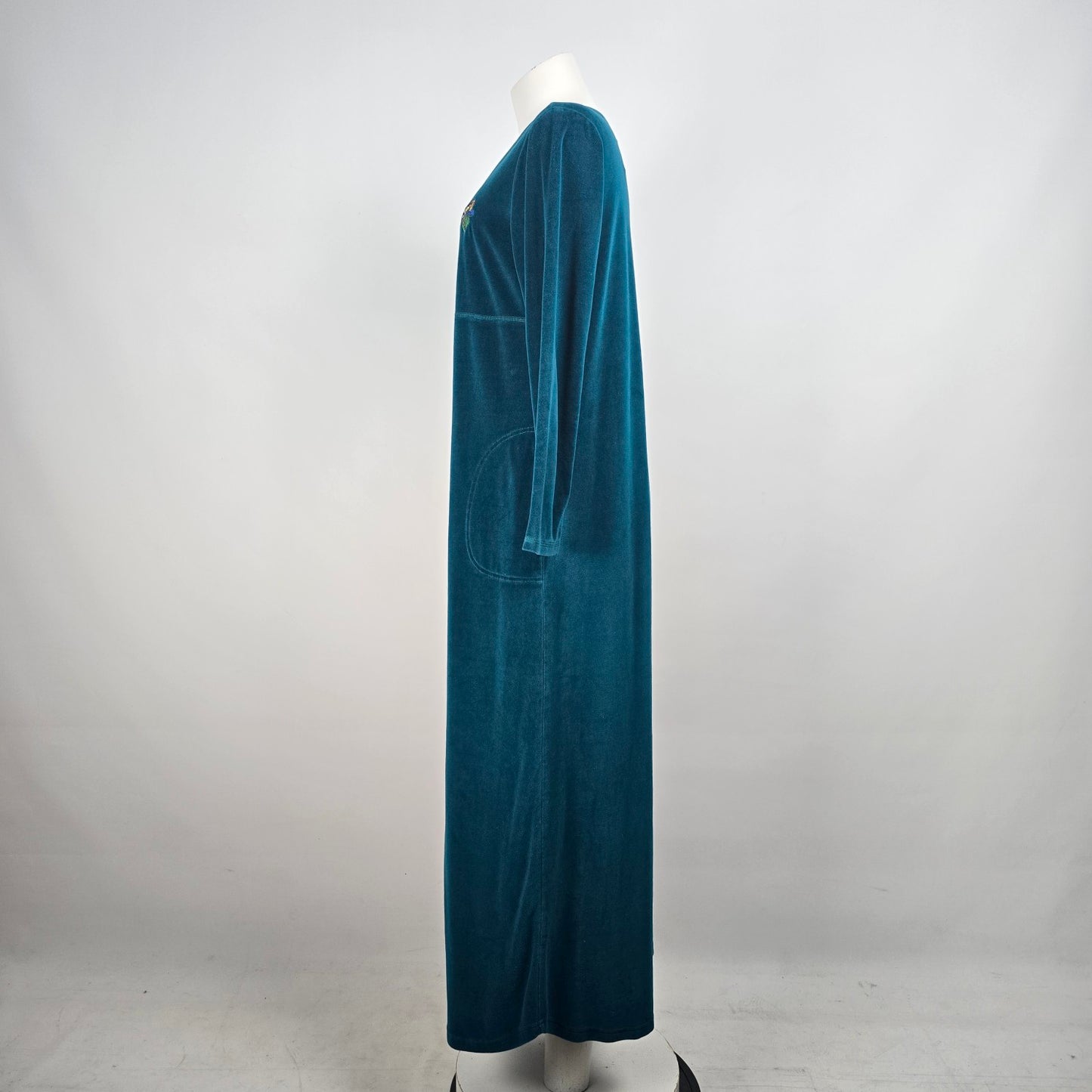Vintage Mr Robert Green Velvet Maxi Dress Size M/L