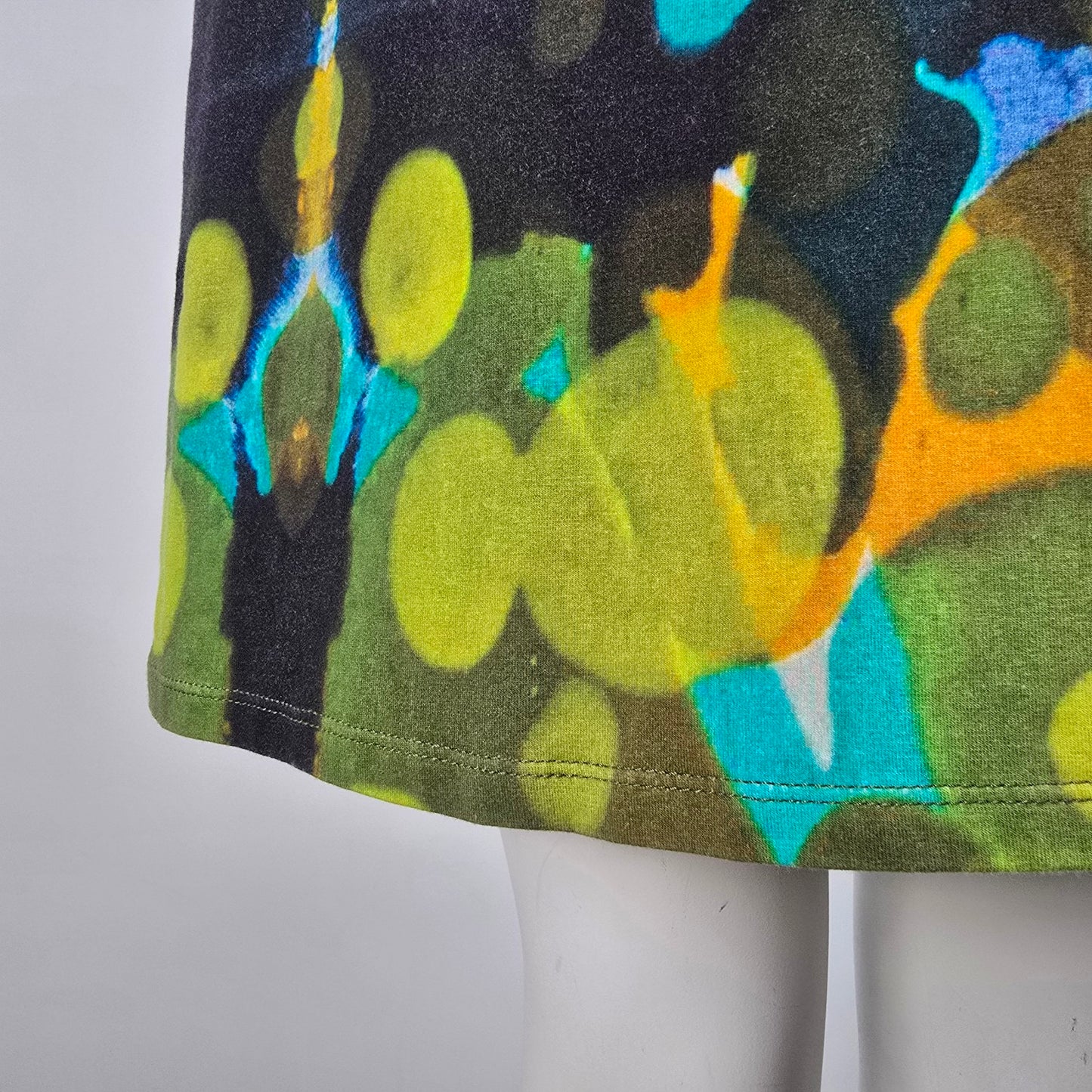 Claire Desjardins Blue Cotton Art Print Mini Dress Size M