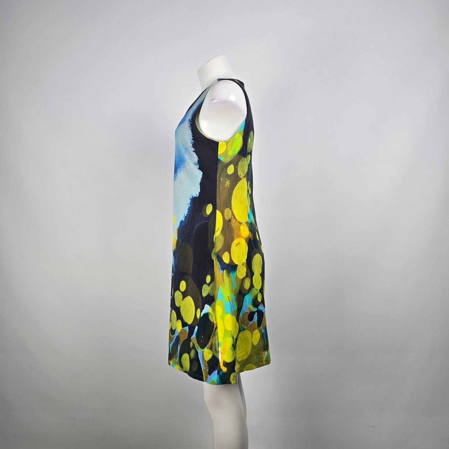 Claire Desjardins Blue Cotton Art Print Mini Dress Size M