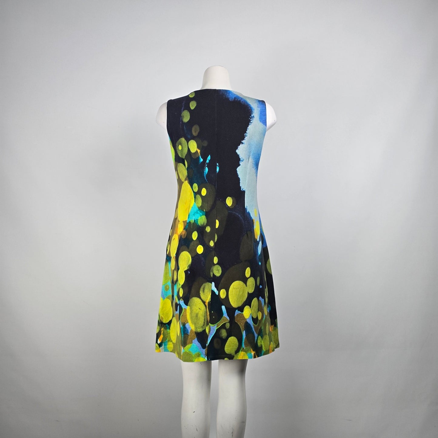 Claire Desjardins Blue Cotton Art Print Mini Dress Size M