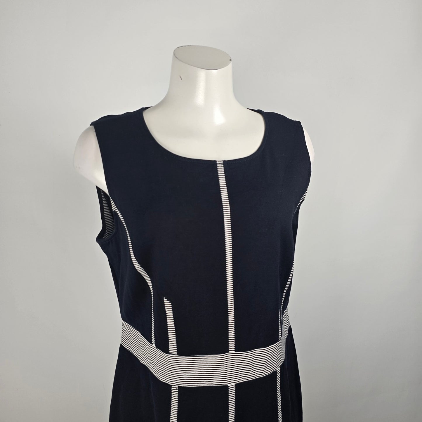 Basler Blue Cotton Sheath Dress Size 12