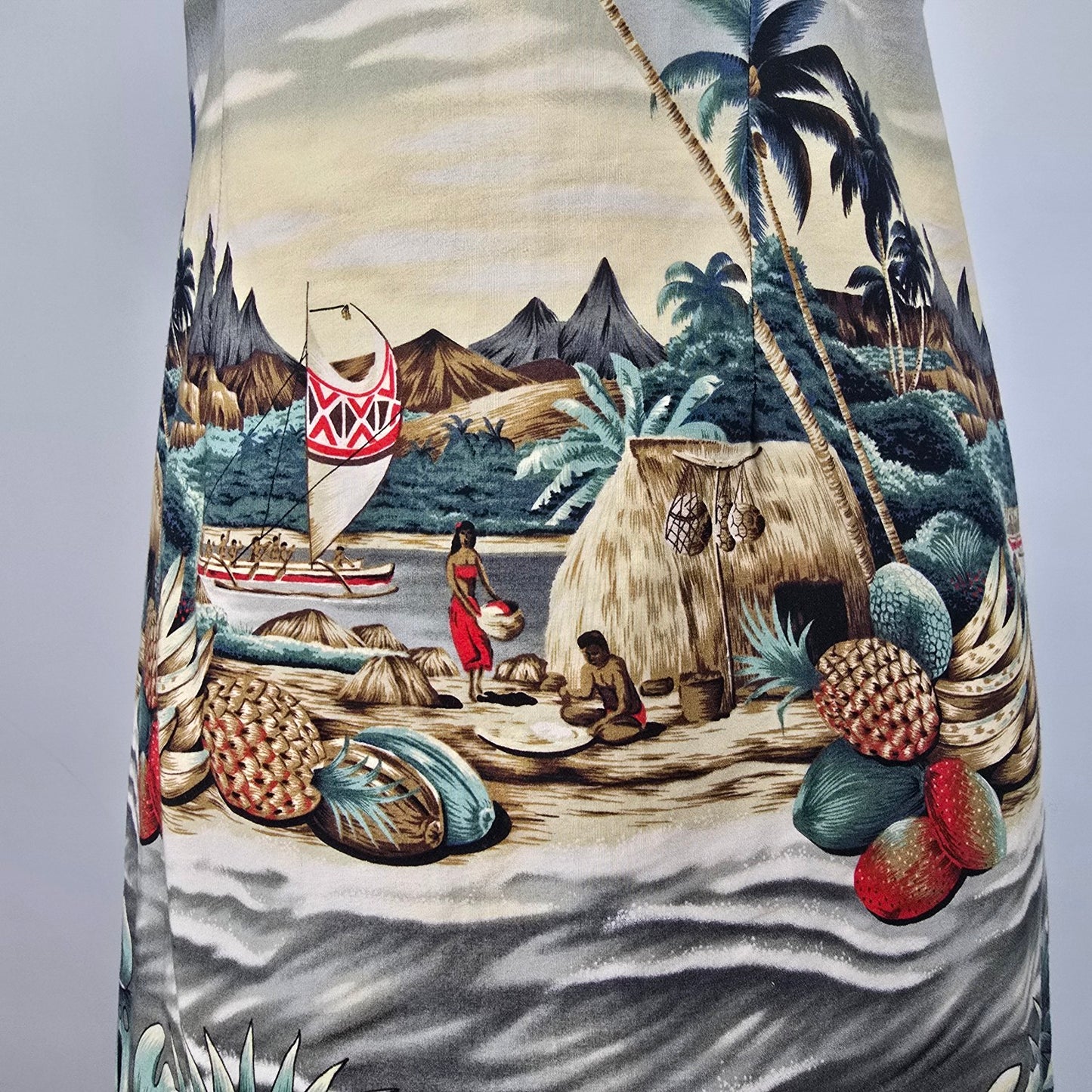 Vintage Royal Creations Cotton Hawaiian Halter Dress Size S/M