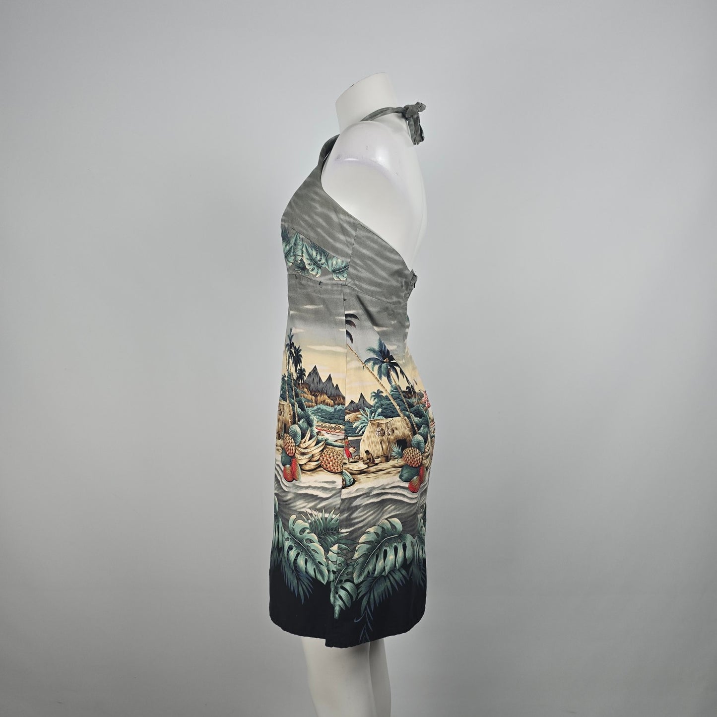 Vintage Royal Creations Cotton Hawaiian Halter Dress Size S/M