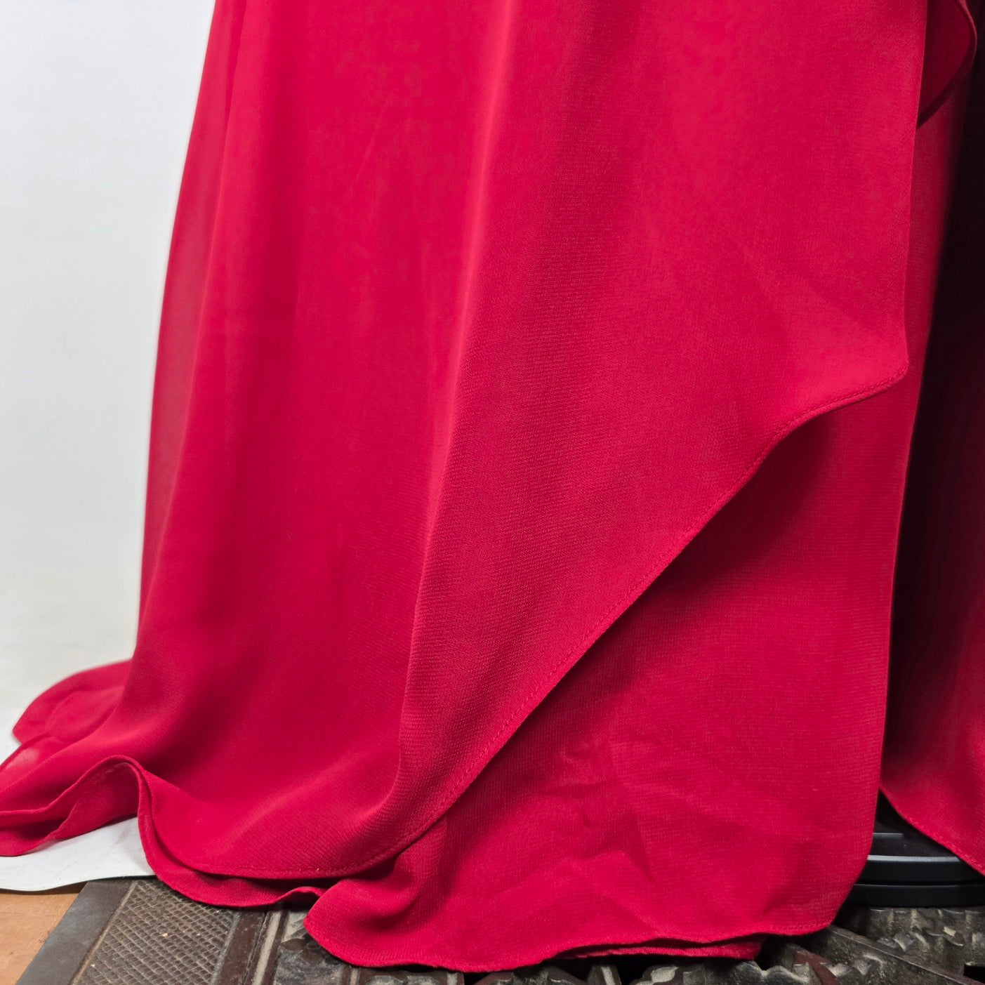 Red Beaded Halter Neckline Event Gown Size 2XL