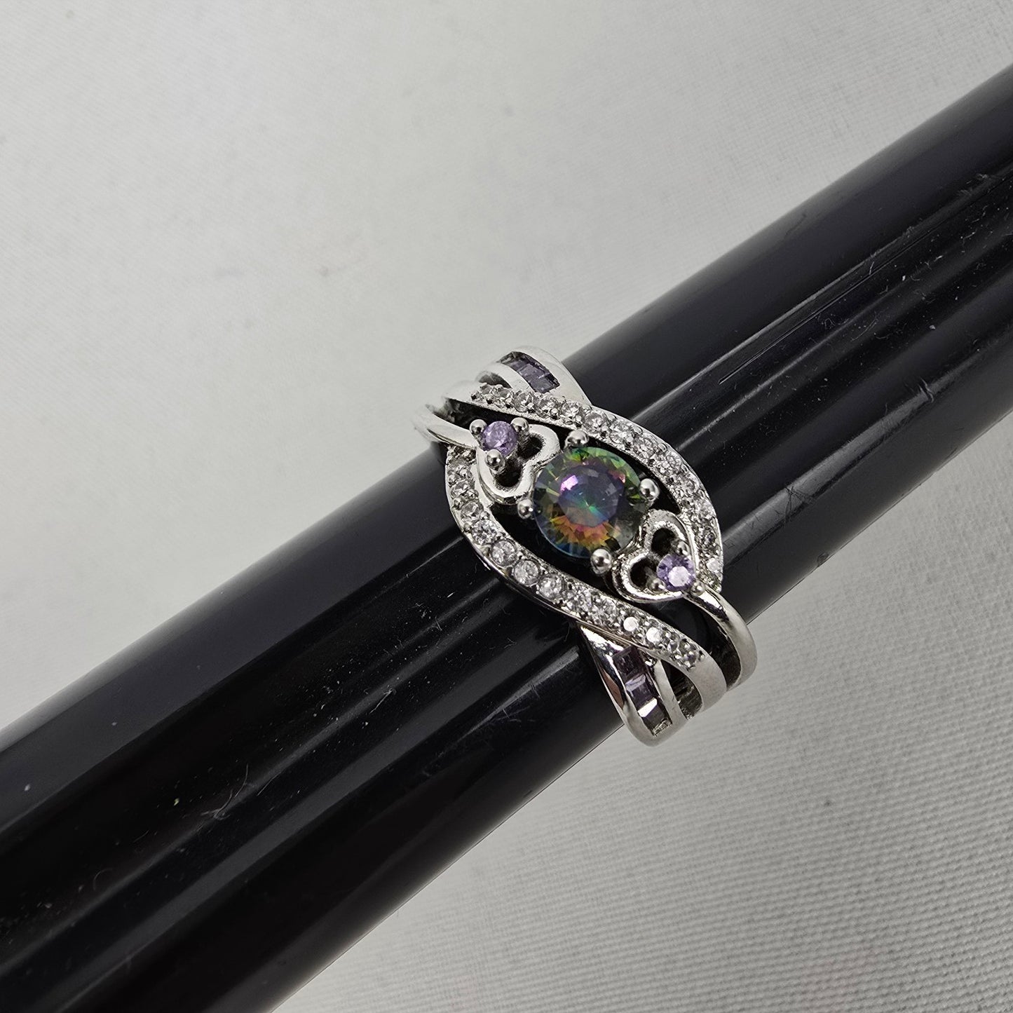 925 Silver Mystic Topaz Ring Size 9