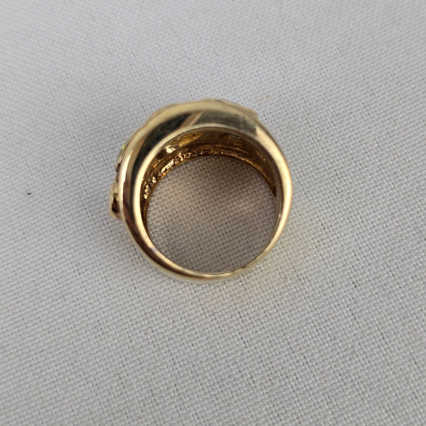 Thailand Gold Tone Colorful Stone Statement Ring Size 5